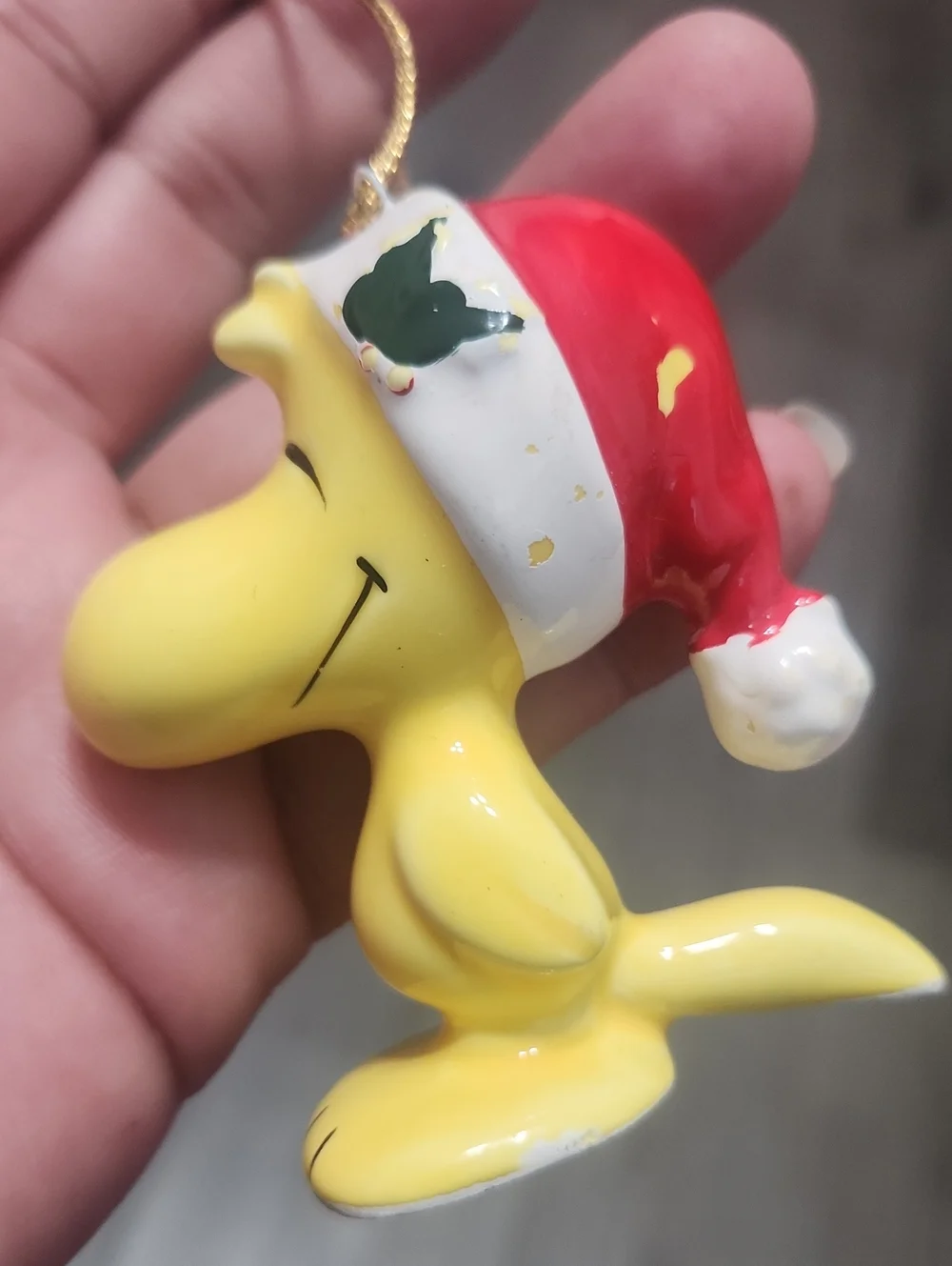 Christmas Woodstock Ceramic Ornament Vintage